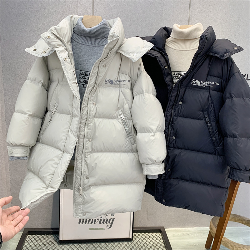 外贸2025秋冬季儿童韩版中长款童装羽绒棉服新款男女童保暖加厚外