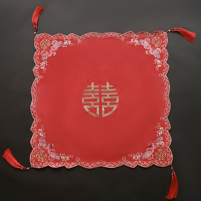 红色高档刺绣新娘结婚头巾