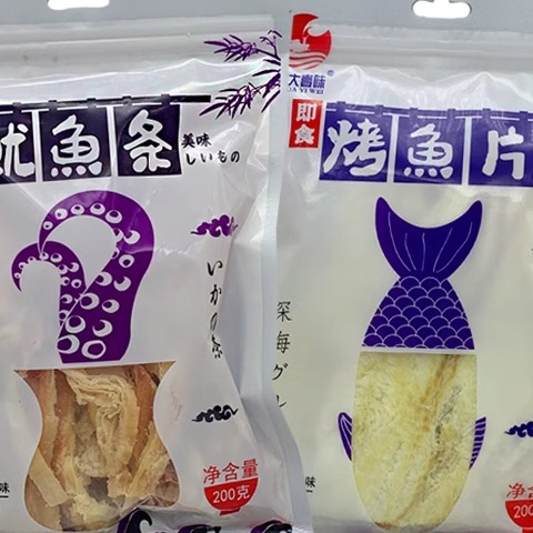 半岛小渔村烤制手撕鱿鱼条200克风琴鱿鱼烤鱼片旅大壹味大连特产