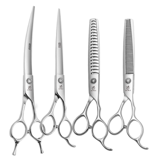 玄鸟旗舰店宠物美容剪刀直弯牙鱼骨剪泰迪比熊小狗狗猫咪修毛剪刀