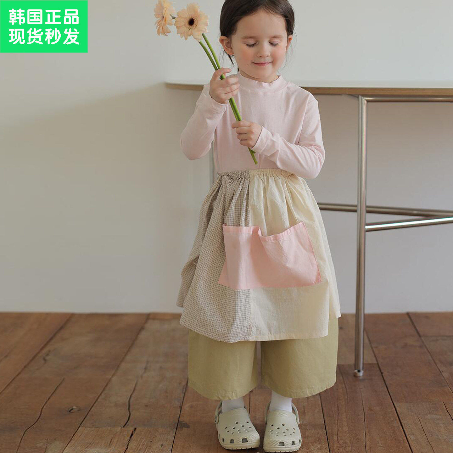 现bien韩国童装女童小香风半身裙2026春款儿童洋气中长款下半身裙