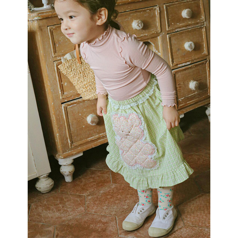 锦小和 amber韩国童装女童半身裙纯棉中长款儿童立体春季小熊裙子,童装/婴儿装/亲子装,半身裙,淘宝优惠券,粉丝福利购,淘宝优惠卷