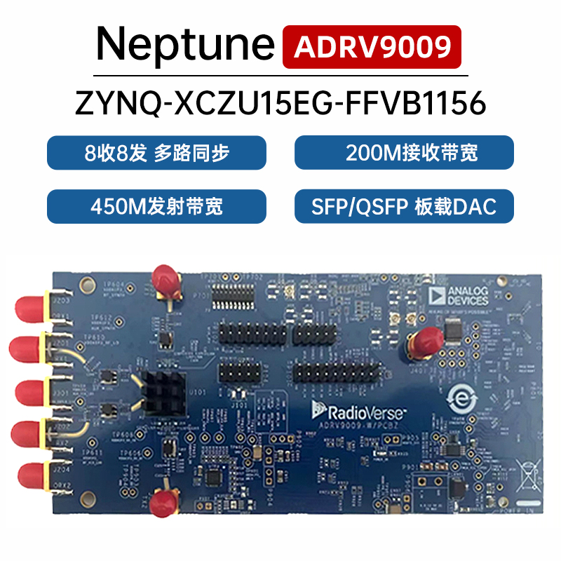尼普顿SDR软件无线电adrv9009 zynqmpsoc zynq-xczu15eg-FFVB1156