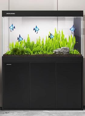 闽江极简系列鱼缸客厅家用大型底滤中小型轻奢生态水族箱2025新款