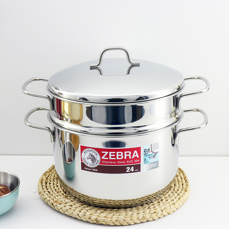 斑马304不锈钢24cm蒸锅
