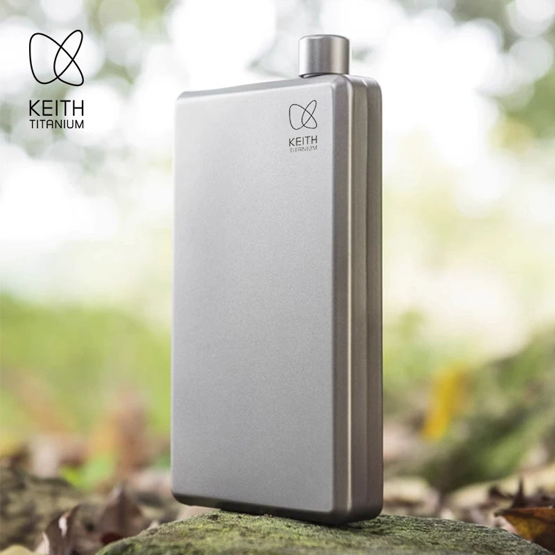 KEITH铠斯纯钛小酒壶户外精致露营便携酒壶随身迷你水壶白酒壶