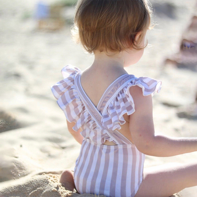 速发儿童孩公主连体宝假游韩婴儿可爱宝露温泉度背泳装