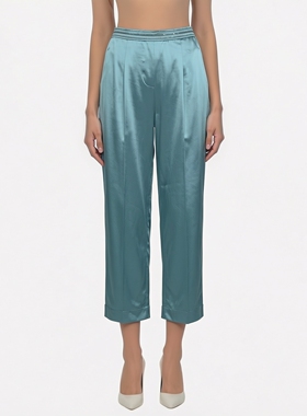 XS-S穿 BRUNELLO CUCINELLI 简约舒适深绿色女装阔腿裤 1630