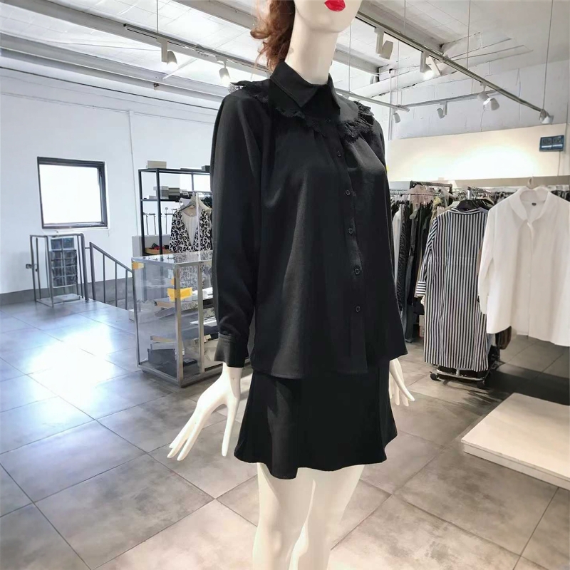 S-M穿 SE BY CH 蕾丝花边洋装衬衣 710