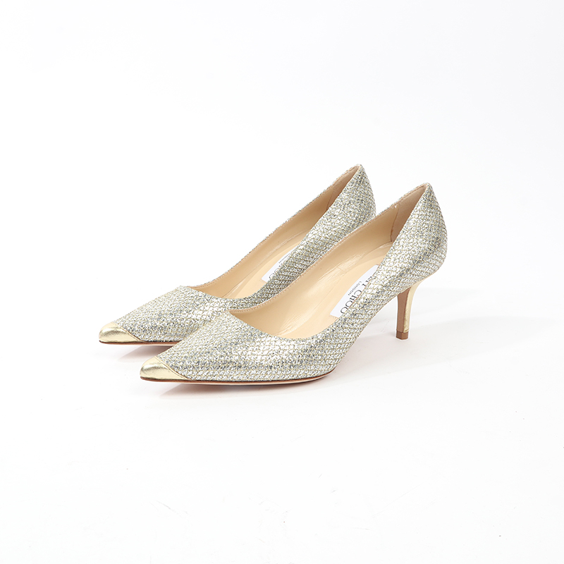 35码 JI0MMY CH0OO 靓丽银色蛇纹高跟鞋 1270