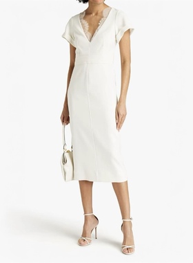 XS-S M-L穿 VICTORIA BECKHAM 时尚有气质 蕾丝领连衣裙 1750