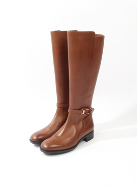 35码 TO0D'S 棕色牛皮防滑豆豆底时装靴 1980