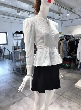M-L穿  DIANE VON FURSTENBERG  优雅气质圆领收腰女装衬衫 570