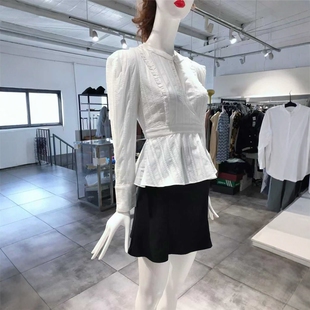 VON DIANE FURSTENBERG 优雅气质圆领收腰女装 570 衬衫 L穿