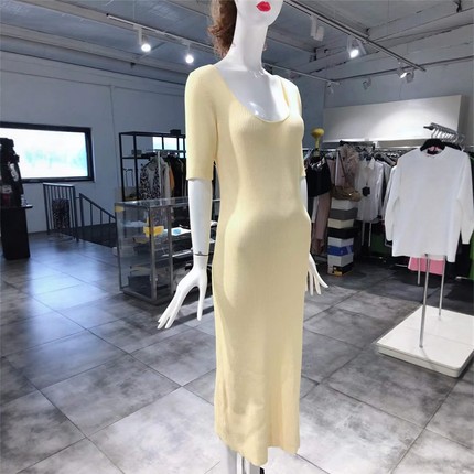 S-M穿  GAXX 浅灰色洋装针织连衣裙 699