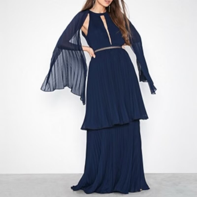 S-M穿 TRUE DECADENCE 唯美深蓝色洋装礼服裙 970