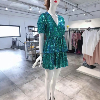 S-M穿 ANIYE BY 俏丽湖蓝亮片连衣裙 699