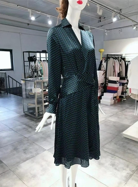 S-M穿 EQUIPMENT 高端波点翻领女装连衣裙 1355