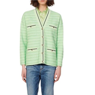 S-L穿 SAXX 清爽绿色条纹针织衫 699