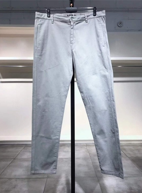 L-XL穿 ASPESI 男士商务灰色直筒休闲裤 470