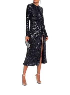 S-M穿 GALVAN LONDON 银灰色亮片洋装连衣裙 1710