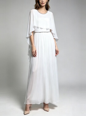 M-L穿 JENNY PACKHAM浪漫水钻飘带女性感连衣裙4530