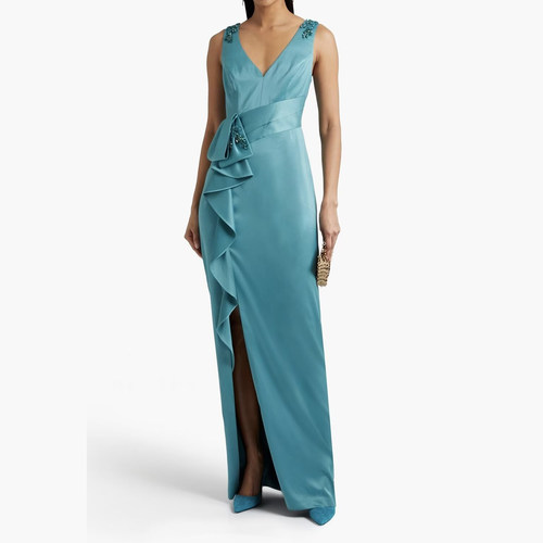 XS-S穿 MARCHESA NOTTE 迷人雀蓝色礼服裙 1510