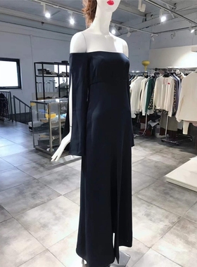 XS-S穿 H2O ITALIA 深蓝色露肩洋装连衣裙 455