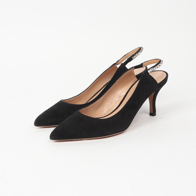 35码 VA GA 优雅黑色细跟女士浅口单鞋 1355