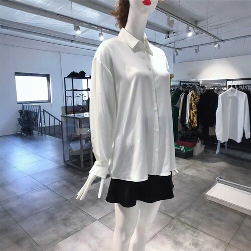 M-L穿 BA SH 宽松百搭翻领纽扣女装长袖衬衫 510