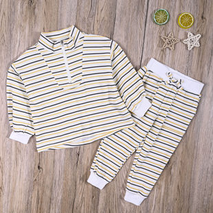 JS外贸欧美女宝春秋毛线圈长袖套头衫卫衣上衣休闲长裤子两件套装