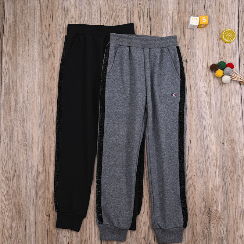 国内单女宝春秋冬款卫裤运动裤长裤子女童加绒休闲裤哈伦裤小脚裤