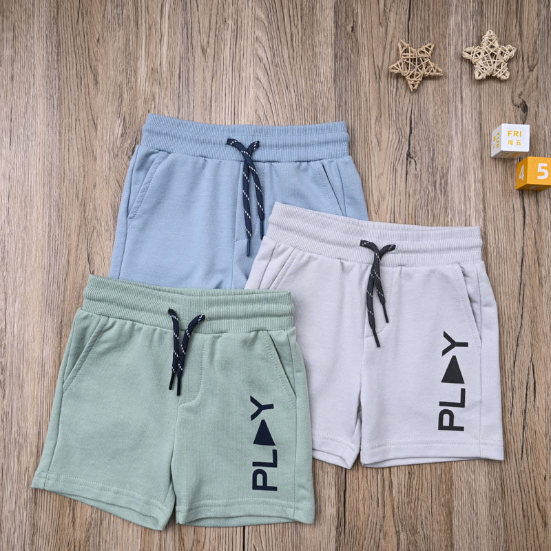 MY外贸欧美男宝毛线圈夏款棉质短裤男童运动裤休闲裤大童平角裤子