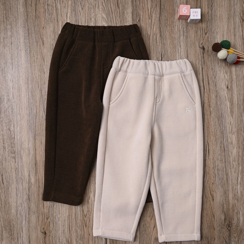 SM国内单宝宝春秋冬卫裤运动裤长裤子儿童加绒休闲裤哈伦裤小脚裤