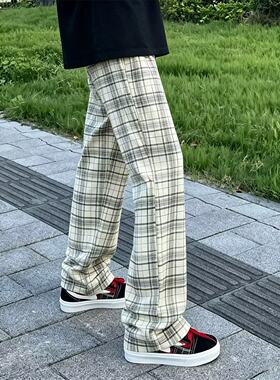 美式hiphop复古水洗迷彩多口袋修身工装裤嘻哈直筒显瘦微喇裤子男
