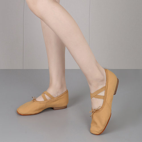 教师鞋练功鞋平底帆布古典舞