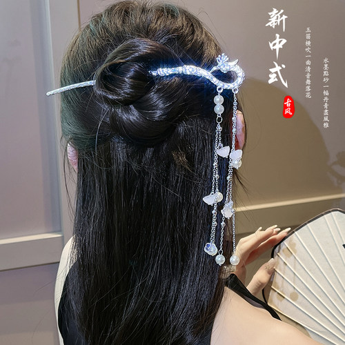 古风凤凰流苏发簪女2026年新款
