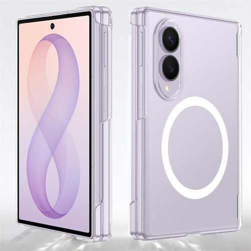 适用三星zfold8手机壳z fold8wide简约透明Samsung双中轴铰链flod8全包边框后壳folder轻薄fd八磁吸充电case