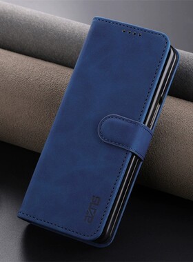 适用三星fold4手机壳zfold3时尚皮质z4翻盖式皮套fodl全包ford4防摔foid三代磁吸搭扣w22插卡槽w23皮夹flod四