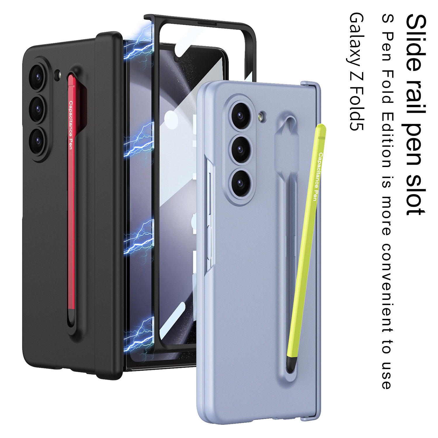 适用三星zfold5手机壳z fold5简约纯色folder折叠屏galaxy磁吸铰链中轴foid五代全包壳膜一体f9460带手写笔fd
