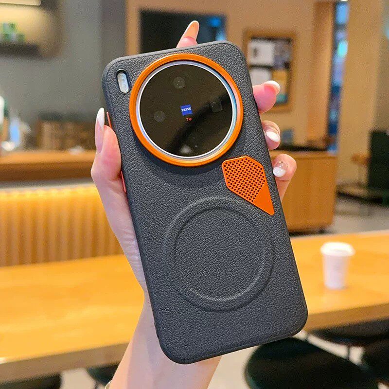 适用vivox300手机壳x300pro简约皮质vvio300散热透气步步高x3oo全包边vox外壳por小众pr0素皮vovox磁吸v2509a