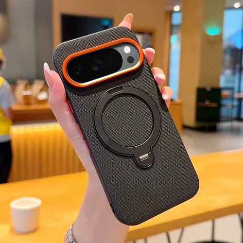 适用谷歌pixel9proxl手机壳Google pixel9a时尚素皮piexl9pro xl全包保护壳pixle9超薄皮质case旋转指环支架