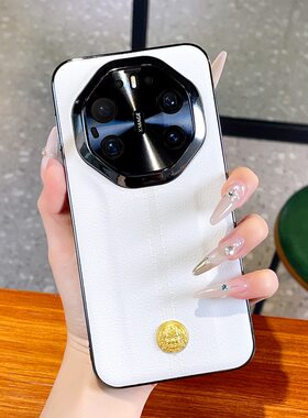 适用华为mate80rs手机壳meta80非凡大师高级感素皮m8ors黄财神mete全包镜头后壳mato美特80sr简约皮质met新款