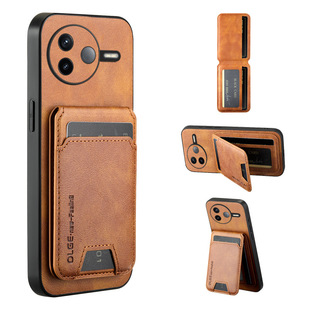 适用红米k80pro手机壳小米pocof7ultra商务皮革poco f7pro全包边后壳redmik80磁吸卡包por可支架5g插卡槽收纳