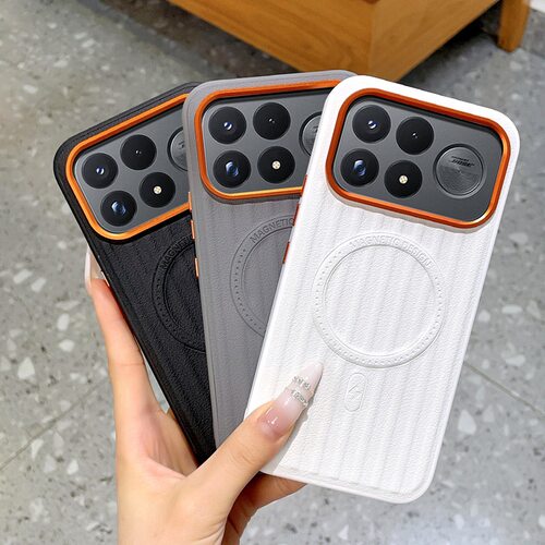 适用红米k100promax手机壳小米pocof9pro时尚素皮poco防滑f9ultra保护套k100pro max创意皮革pm磁吸无线充por