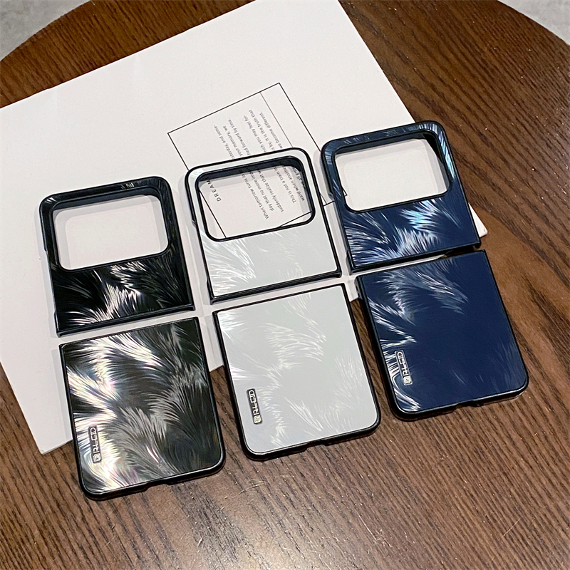 适用华为novaflip手机壳nova flip简约磨砂PSD一ALOO羽毛纹noveflip折叠屏navoflip保护套filp超薄防指纹新款