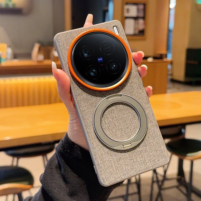 适用vivox300手机壳维沃x300s高级感布纹x300ultra全包边后壳vivo300pro小众vox布艺x3oos磁吸u旋转支架uitra