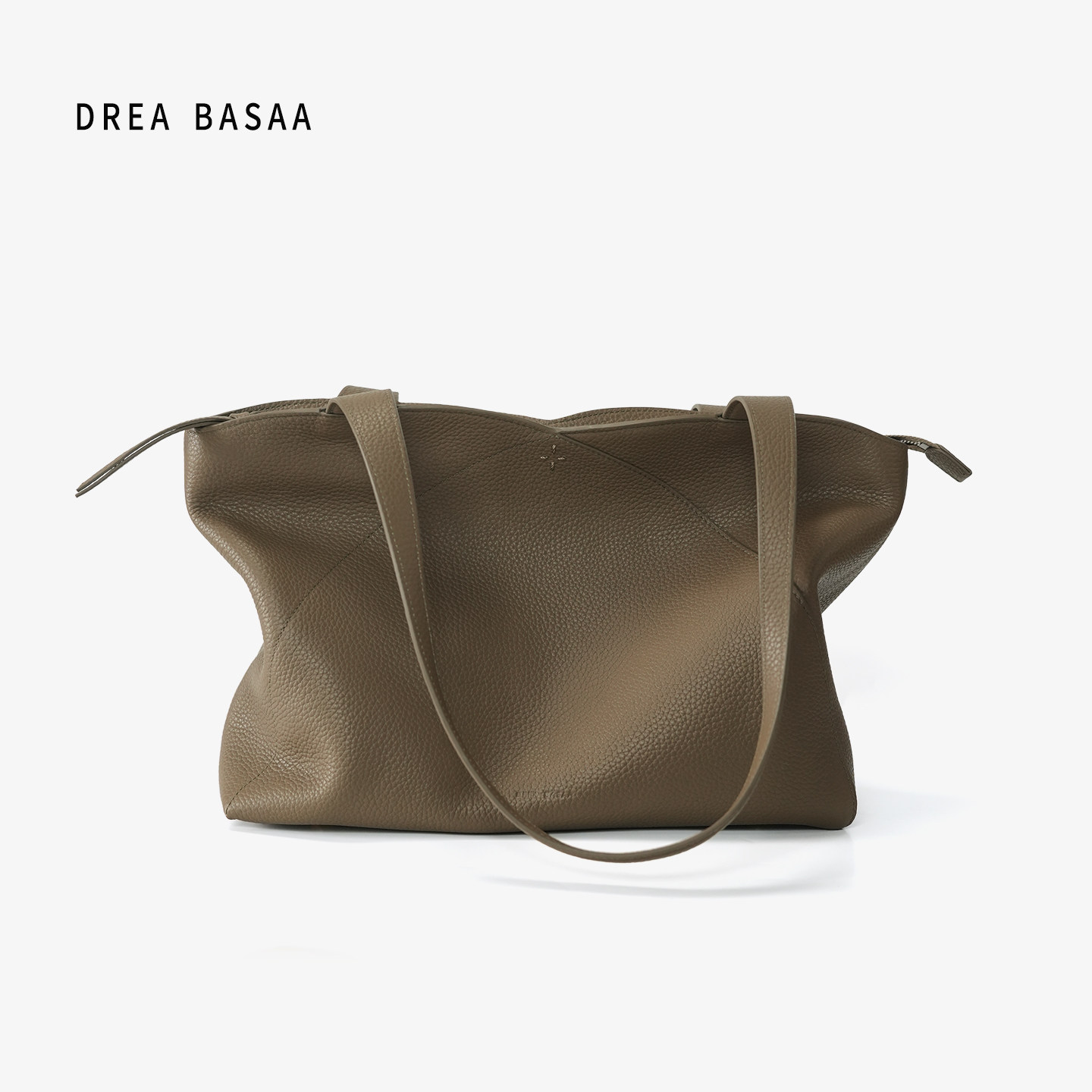 DREA BASAA半山花瓣托特包大号头层牛皮通勤大容量简约手提单肩包