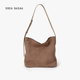DREA BASAA半山花瓣流浪包磨砂皮中号单肩斜跨包真皮大容量通勤包