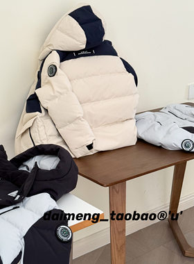 不打折120-150码冬款男女童超厚实三色中长款保暖连帽羽绒服